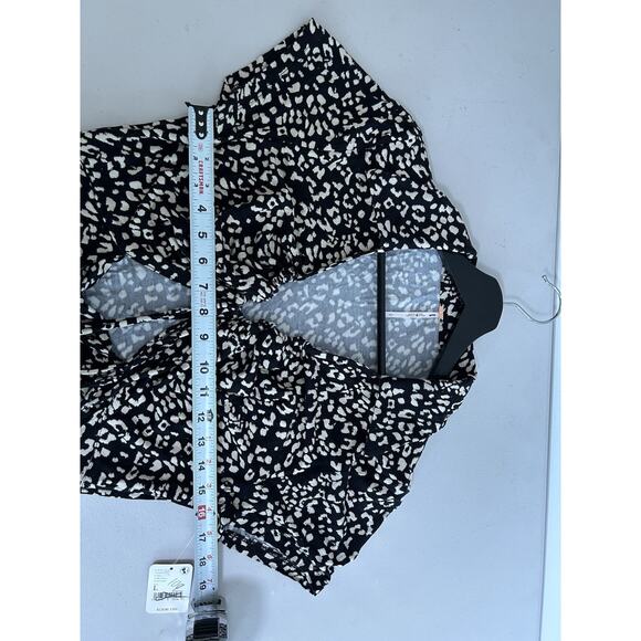 NWT Free People Marsaille Mini Wrap Dress size L Black Animal Print Cut Out - Picture 11 of 13